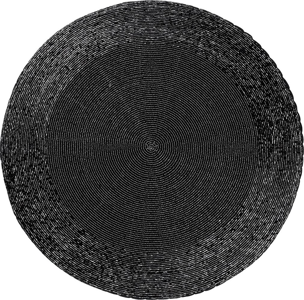 Discountershop Placemats - Rond - 30 cm - 4 stuks - Onderlegger - Hitte bestendig - Zwart - Luxe uitstraling beaded Placemat Discountershop Placemats - Rond - 30 cm - 4 stuks - Onderlegger - Hitte bestendig - Zwart - Luxe uitstraling beaded Placemat