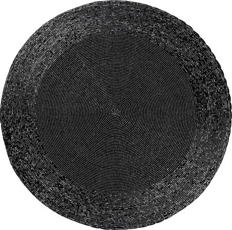 Discountershop Placemats - Rond - 30 cm - 4 stuks - Onderlegger - Hitte bestendig - Zwart - Luxe uitstraling beaded Placemat Discountershop Placemats - Rond - 30 cm - 4 stuks - Onderlegger - Hitte bestendig - Zwart - Luxe uitstraling beaded Placemat