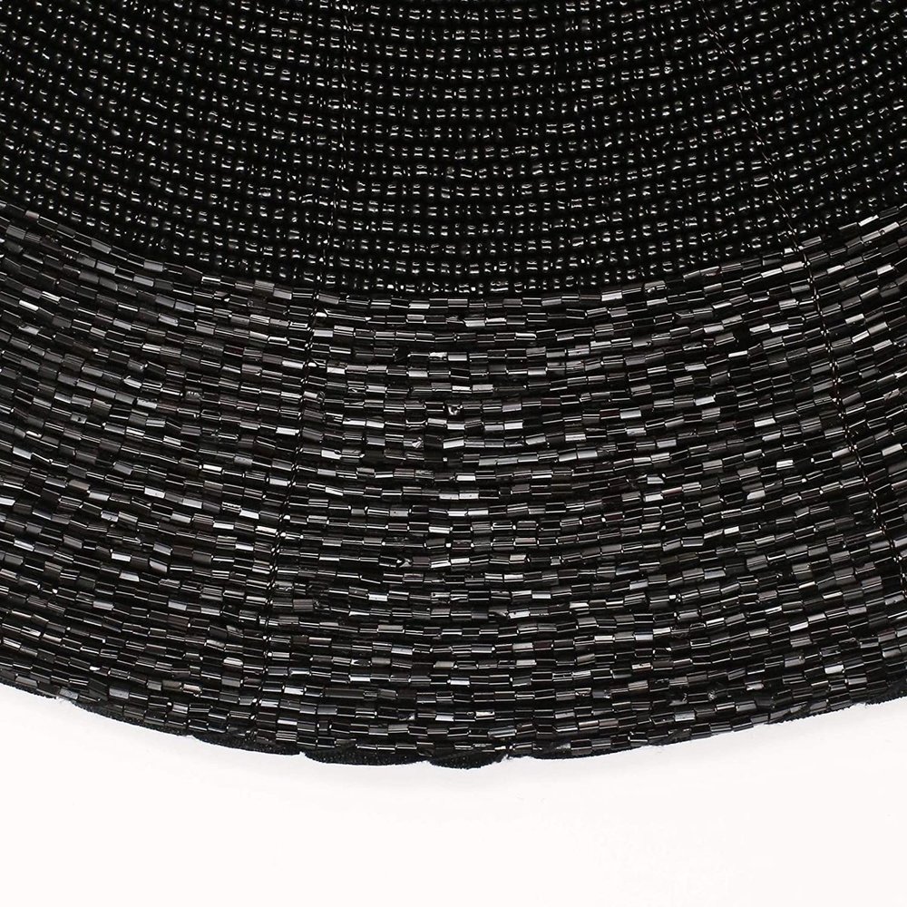 Discountershop Placemats - Rond - 30 cm - 4 stuks - Onderlegger - Hitte bestendig - Zwart - Luxe uitstraling beaded Placemat Discountershop Placemats - Rond - 30 cm - 4 stuks - Onderlegger - Hitte bestendig - Zwart - Luxe uitstraling beaded Placemat