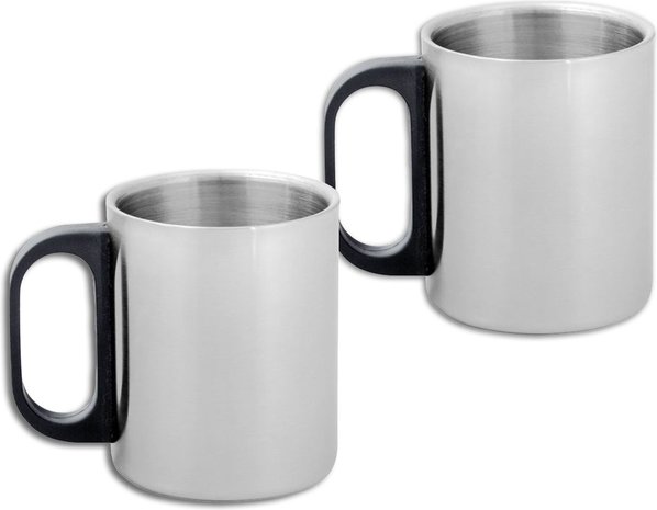 Discountershop Discountershop® Stainless Steel Thermos Bottle 1.0 liter with 2 cups Discountershop Discountershop® Stainless Steel Thermos Bottle 1.0 liter with 2 cups