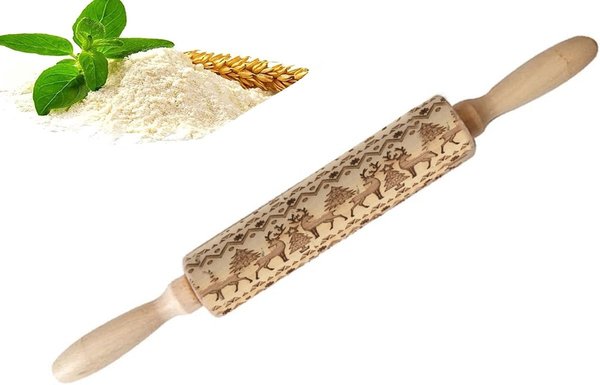 Discountershop Wooden rolling pin for Christmas cookies | Engraved Rolling Pin |Christmas Pastry| Cookie cutters | cookie cutters| Biscuits | cake | Discountershop Wooden rolling pin for Christmas cookies | Engraved Rolling Pin |Christmas Pastry| Cookie cutters | cookie cutters| Biscuits | cake |