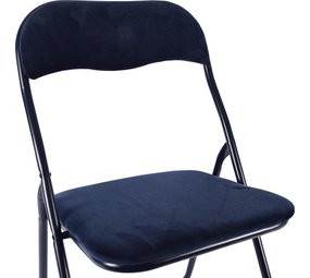 Discountershop Folding chair- Folding chair velvet seat and back covered - chair - table chair - folding chair -dark blue - chair - table chair - folding chair - Velvet folding chair - Luxury folding chair - With cushions - Chair - Chairs - Folding chairs - Chair - Prem