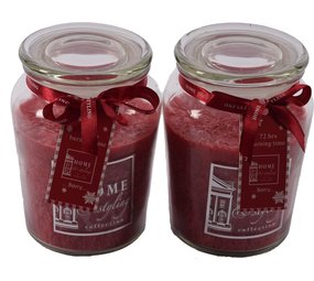 Discountershop Set van 2 Heerlijke zoete Geurkaars in glas XL wax | berry Rood| 10x15 cm 72 branduren Discountershop Set van 2 Heerlijke zoete Geurkaars in glas XL wax | berry Rood| 10x15 cm 72 branduren