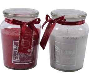 Merkloos Set van 2 Heerlijke zoete Geurkaars in glas XL Wax | berry Rood/Wit | 10x15 cm 72 branduren Merkloos Set van 2 Heerlijke zoete Geurkaars in glas XL Wax | berry Rood/Wit | 10x15 cm 72 branduren