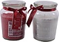 Set of 2 Delicious sweet scented candle in glass XL Wax | berry Red/White | 10x15 cm 72 burning hours
