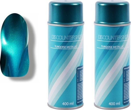 Discountershop 3x Spray paint | spray paint | Spray can | turquoise metallic 3010 / 2125 | Varnish | Quick drying | Transparent | Inside & Outside| 1200ml Discountershop 3x Spray paint | spray paint | Spray can | turquoise metallic 3010 / 2125 | Varnish | Quick drying | Transparent | Inside & Outside| 1200ml