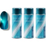 Discountershop 3x Spuitverf | Spuitlak | Spuitbus | turquoise metallic | Vernis | Sneldrogend | Transparant | Binnen & Buiten| 1200ml