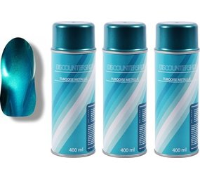 Discountershop 3x Spuitverf | Spuitlak | Spuitbus | turquoise metallic | Vernis | Sneldrogend | Transparant | Binnen & Buiten| 1200ml Discountershop 3x Spuitverf | Spuitlak | Spuitbus | turquoise metallic | Vernis | Sneldrogend | Transparant | Binnen & Buiten| 1200ml