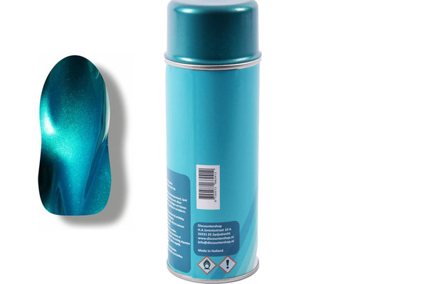 Merkloos Spray paint | Spray paint | Aerosol | turquoise metallic | Varnish | Quick drying | Transparent | Indoor & Outdoor| 400ml Merkloos Spray paint | Spray paint | Aerosol | turquoise metallic | Varnish | Quick drying | Transparent | Indoor & Outdoor| 400ml