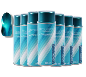 Merkloos 7x Spray paint | spray paint | Spray can | turquoise metallic 3010 / 2125 | Varnish | Quick drying | Transparent | Inside & Outside| 2800ml Merkloos 7x Spray paint | spray paint | Spray can | turquoise metallic 3010 / 2125 | Varnish | Quick drying | Transparent | Inside & Outside| 2800ml