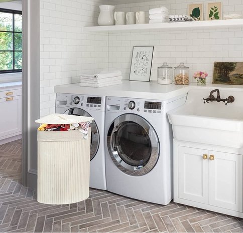 Discountershop Bamboe 60L Wasmand Met Deksel - Incl. uitneembare waszak Bamboe Opbergmand/ Wasmand - 29 x 39 x 57 cm Discountershop Bamboe 60L Wasmand Met Deksel - Incl. uitneembare waszak Bamboe Opbergmand/ Wasmand - 29 x 39 x 57 cm