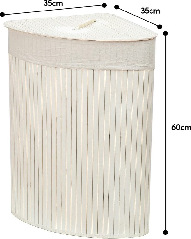 Discountershop Bamboo 60L Laundry Basket With Lid - Incl. Removable Laundry Bag Bamboo Storage Basket / Laundry Basket - 29 x 39 x 57 cm Discountershop Bamboo 60L Laundry Basket With Lid - Incl. Removable Laundry Bag Bamboo Storage Basket / Laundry Basket - 29 x 39 x 57 cm