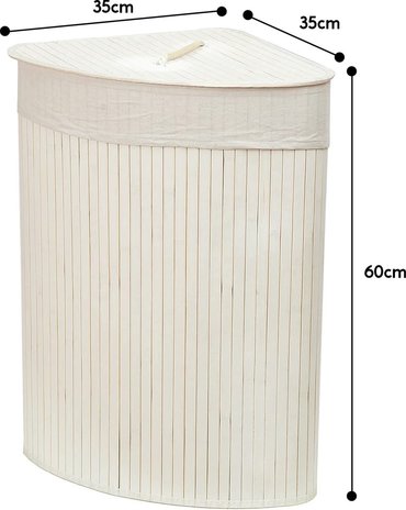 Discountershop Bamboo 60L Laundry Basket With Lid - Incl. Removable Laundry Bag Bamboo Storage Basket / Laundry Basket - 29 x 39 x 57 cm Discountershop Bamboo 60L Laundry Basket With Lid - Incl. Removable Laundry Bag Bamboo Storage Basket / Laundry Basket - 29 x 39 x 57 cm