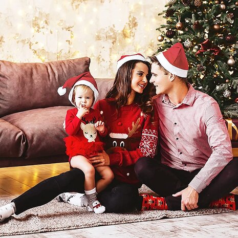 Discountershop 3 Pieces Santa Hat |Merry Christmas |100% Polyester Kids Luxury Christmas Hat | santa hats