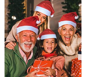 Discountershop 4 Stuks Kerstmuts |Merry Christmas |100% Polyester luxe kerstmuts voor kinderen | Kerstmutsen