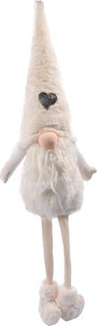 Discountershop Gnome Christmas gnome | Christmas decoration for indoors | Gnome Gnome Dwarf Christmas WHITE 23X15X85 cm