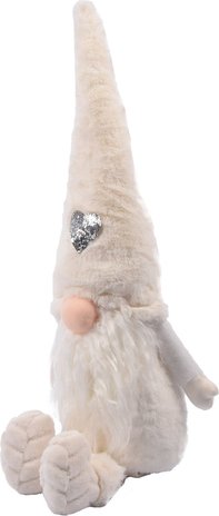 Discountershop Gnome Christmas gnome | Christmas decoration for indoors | Gnome Gnome Dwarf Christmas WHITE 23X15X85 cm