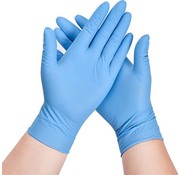Discountershop Wegwerp handschoenen blauw 200 stuks - Nitril handschoenen - Poedervrij - Blauw - maat L - Nitrile 200 stuks