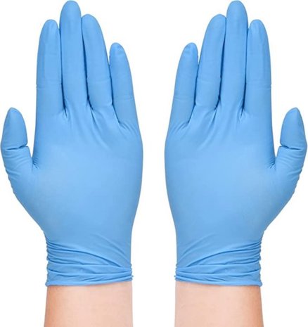 Discountershop Disposable gloves blue 200 pieces - Nitrile gloves - Powder free - Blue - size L - Nitrile 200 pieces Discountershop Disposable gloves blue 200 pieces - Nitrile gloves - Powder free - Blue - size L - Nitrile 200 pieces