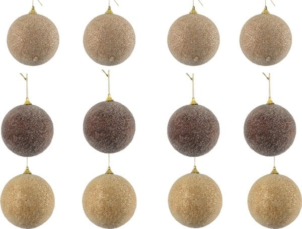 Prachtige kerstballen 10cm met gouden ophang lus | Kerstbal decoratie | 12 stuks -