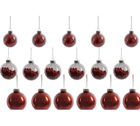 Discountershop Transparent plastic Christmas balls Red with 50 Christmas ball hooks | 8cm |18 pieces | Discountershop Transparent plastic Christmas balls Red with 50 Christmas ball hooks | 8cm |18 pieces |