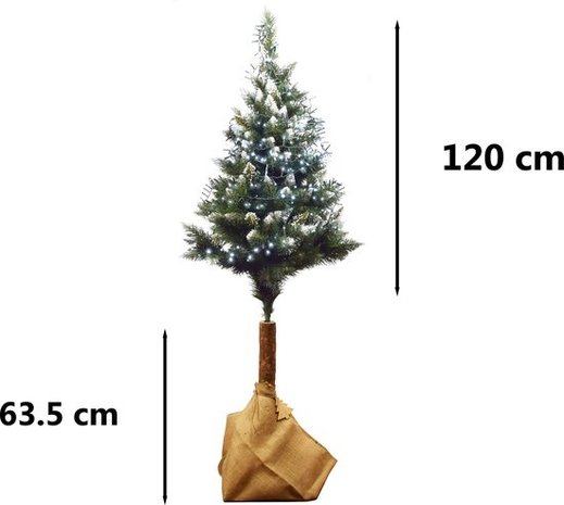 Discountershop Artificial Christmas tree diamond Christmas tree on Natural wooden trunk 180 cm - Artificial DIAMOND PINE TREE 180CM - Artificial Christmas tree 180cm snow Christmas tree