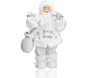 Discountershop Vrolijk Kerstman tas vol cadeautjes | witte kerstman | Tafeldecoratie | winterdecoratie |Kerstpop figuur| van muts tot bodem 37cm Discountershop Vrolijk Kerstman tas vol cadeautjes | witte kerstman | Tafeldecoratie | winterdecoratie |Kerstpop figuur| van muts tot bodem 37cm