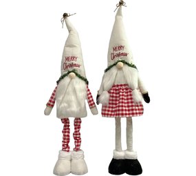 Discountershop Set van 2 stuks| Gnome Staand 100 cm en laag naar 75 cm |Met Led |Kerst Kabouter Puntmuts| Gevuld met pluche | kerstversiering| Kerstman/gnome vrouw baard| pop Discountershop Set van 2 stuks| Gnome Staand 100 cm en laag naar 75 cm |Met Led |Kerst Kabouter Puntmuts| Gevuld met pluche | kerstversiering| Kerstman/gnome vrouw baard| pop