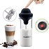 Elektrische Melkopschuimer RVS - schuimer Handmatig- Melkschuimer - Anti aankoek Glas - Melkopschuimer - Draadloos Melk Opschuimer voor Cappuccino - Latte Macchiato-BPA Vrij- Roestvrijstaal - Geschikt voor alle soorten Melk - Opschuimen en Verwarmen