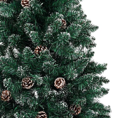 Discountershop Zilverspar Kunstkerstboom - 150 cm - 450 toppen met sneeuw Kunstkerstboom - Groen - 150 cm