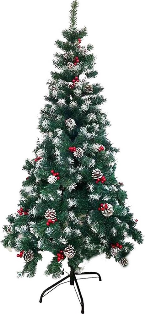 Discountershop Silver fir Artificial Christmas tree - 150 cm - 450 buds with snow Artificial Christmas tree - Green - 150 cm