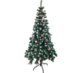 Discountershop Silver fir Artificial Christmas tree - 150 cm - 450 buds with snow Artificial Christmas tree - Green - 150 cm