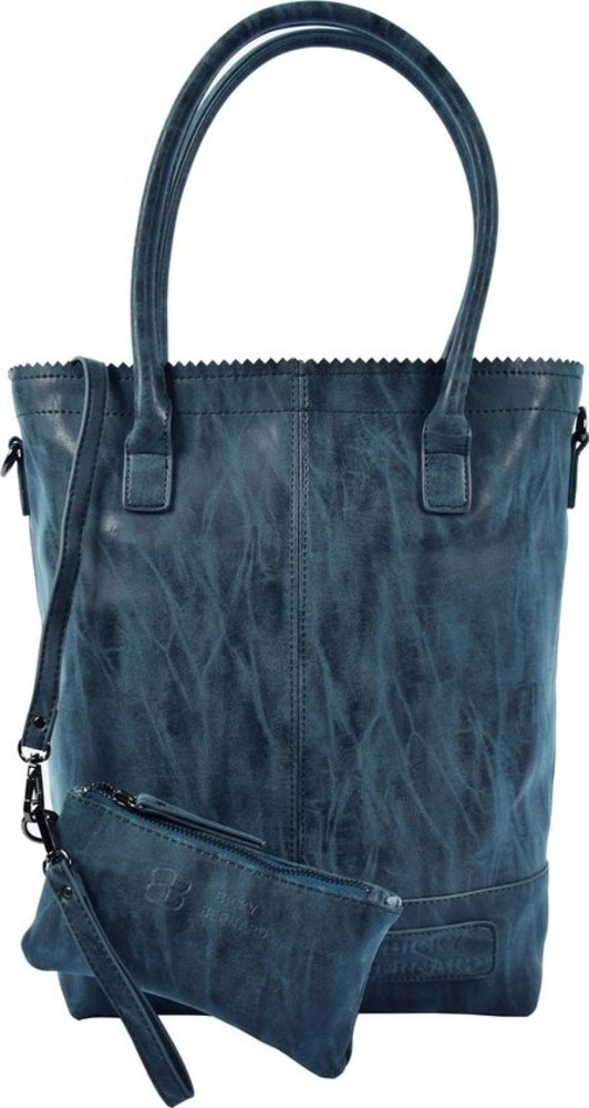 Bicky Bernard  Bicky Bernard Dames Shopper Navy - Donkerblauw - Tas met lang hengsel 180 cm