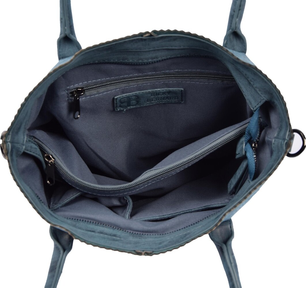 Bicky Bernard  Bicky Bernard Dames Shopper Navy - Donkerblauw - Tas met lang hengsel 180 cm