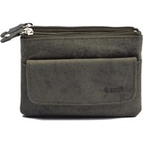 4 East 4East® |Key Wallet|Grey |Green | wallet case - ring wallet - card holder with zipper - zipper wallet - 3 zipper wallet - buffalo leather wallet - wallet with RFID 4 East 4East® |Key Wallet|Grey |Green | wallet case - ring wallet - card holder with zipper - zipper wallet - 3 zipper wallet - buffalo leather wallet - wallet with RFID