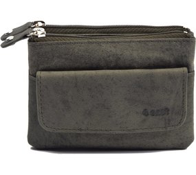 4 East 4East® |Key Wallet|Grey |Green | wallet case - ring wallet - card holder with zipper - zipper wallet - 3 zipper wallet - buffalo leather wallet - wallet with RFID 4 East 4East® |Key Wallet|Grey |Green | wallet case - ring wallet - card holder with zipper - zipper wallet - 3 zipper wallet - buffalo leather wallet - wallet with RFID