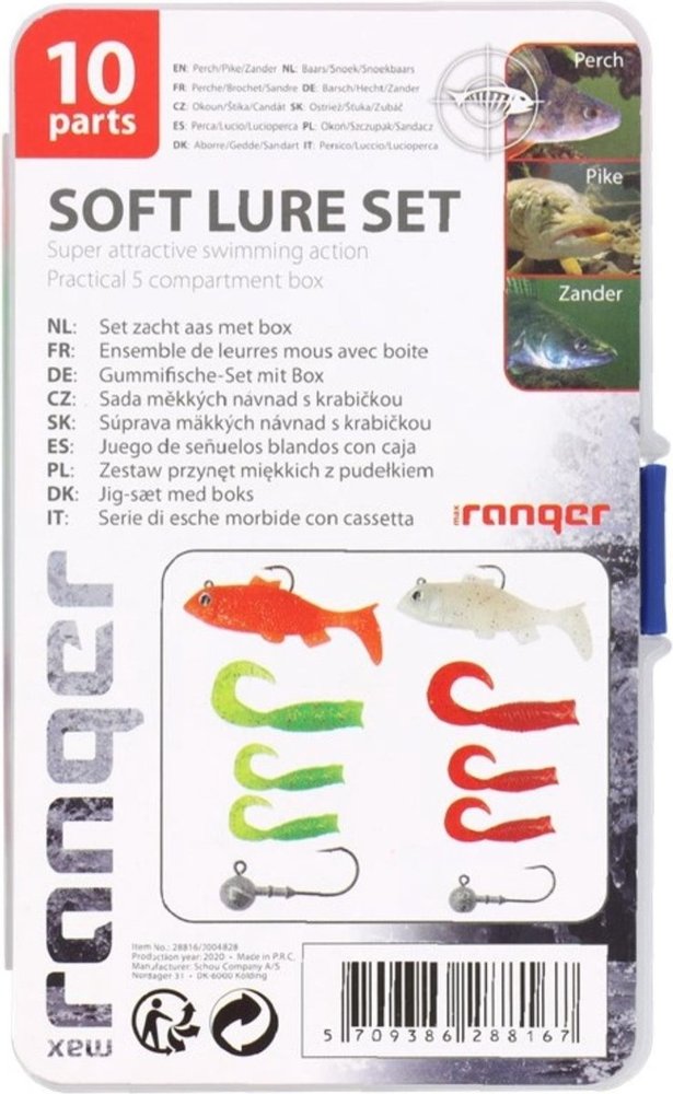 Max Ranger Kunstaas Set Met Box |Zacht Ass | 10 Stuks |Verjaardagcadeau Max Ranger Kunstaas Set Met Box |Zacht Ass | 10 Stuks |Verjaardagcadeau