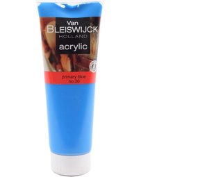 Van Bleiswijck Acrylic verf 250 ML - Watervaste verf - Acrylicverf Blauw - Primary blue nummer 30 Van Bleiswijck Acrylic verf 250 ML - Watervaste verf - Acrylicverf Blauw - Primary blue nummer 30