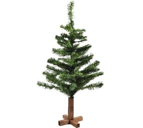Discountershop Small Christmas tree wooden base | 110 POINTS | 90 cm | Artificial Christmas Tree | Discountershop Small Christmas tree wooden base | 110 POINTS | 90 cm | Artificial Christmas Tree |