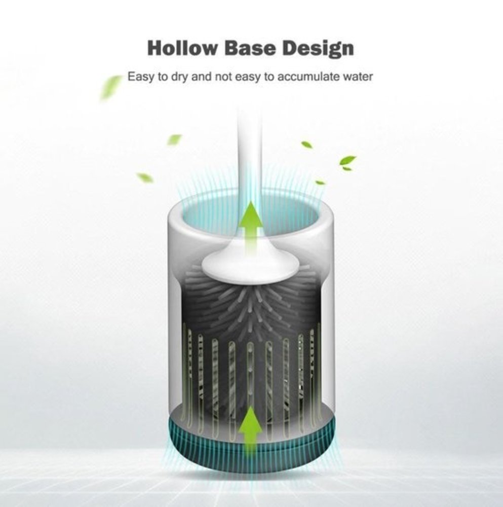 Discountershop Toilet Brush in Holder - High Quality - White - 9cmx41cm - Quality Toilet Brush and Holder