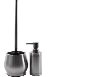 Merkloos Stainless steel toilet brush in holder - Toilet brush holder - Toilet brush - Toilet brush with freestanding holder - Brushed stainless steel Merkloos Stainless steel toilet brush in holder - Toilet brush holder - Toilet brush - Toilet brush with freestanding holder - Brushed stainless steel