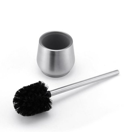 Merkloos RVS Toiletborstel in houder - Toiletborstelhouder - Wc borstel - Toiletborstel met houder vrijstaand - RVS geborsteld