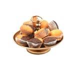 Discountershop Gouden Etagère Goud 1 laag | Etagères | ø21.5cmx 16 | goudkleurige coating | Serveerschaal