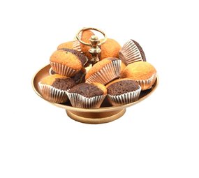 Discountershop Golden Etagere Gold 1 layer | Etageres | ø21.5cmx 16 | gold colored coating | Serving bowl - Cake Stand Discountershop Golden Etagere Gold 1 layer | Etageres | ø21.5cmx 16 | gold colored coating | Serving bowl - Cake Stand
