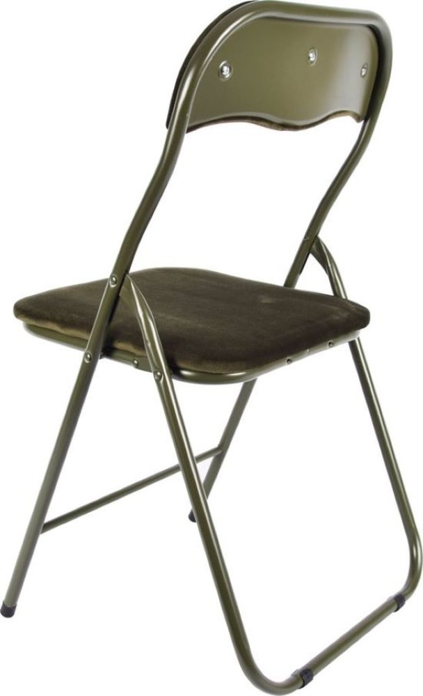Discountershop Folding chair with a seat height of 43 cm. Folding chair with a velvet seat and back upholstered in Green
