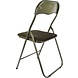 Discountershop Folding chair with a seat height of 43 cm. Folding chair with a velvet seat and back upholstered in Green