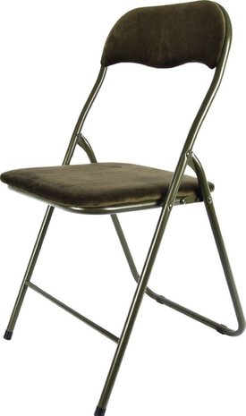 Discountershop Klapstoel met zithoogte van 43 cml Vouwstoel velvet zitvlak en rug bekleed Groen