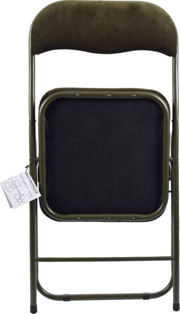 Discountershop Folding chair with a seat height of 43 cm. Folding chair with a velvet seat and back upholstered in Green