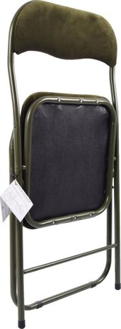 Discountershop Klapstoel met zithoogte van 43 cml Vouwstoel velvet zitvlak en rug bekleed Groen