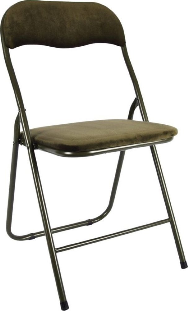 Discountershop Klapstoel met zithoogte van 43 cml Vouwstoel velvet zitvlak en rug bekleed Groen